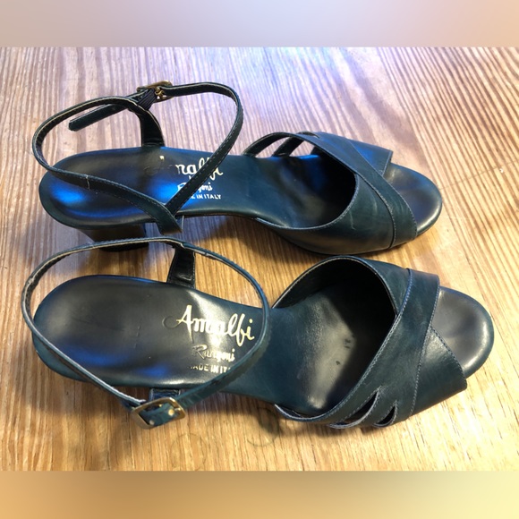 Amalfi green ladies leather sandals size 6. Made in Italy. - Picture 3 of 11